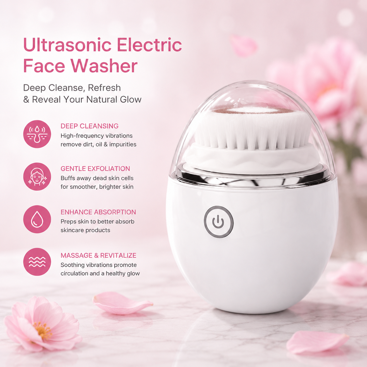Ultrasonic Electric Face Washer
