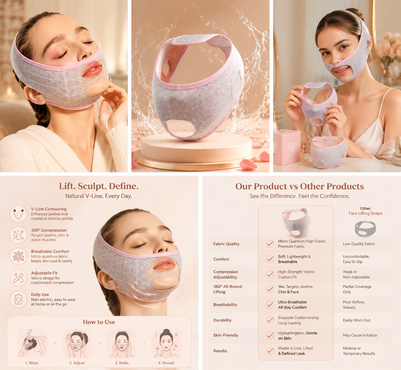 Breathable V-Line Lifting &amp; Contouring Mask
