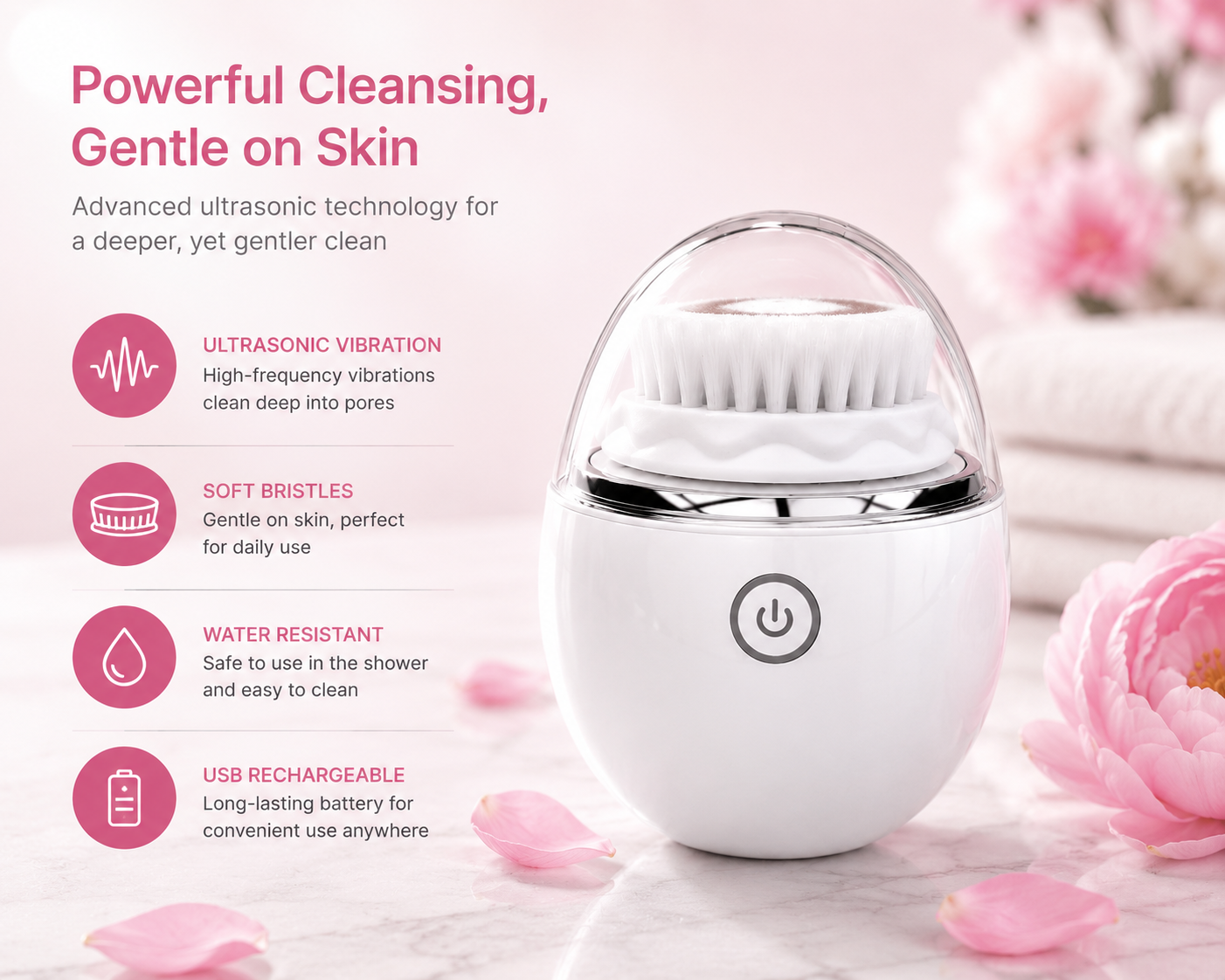 Ultrasonic Electric Face Washer